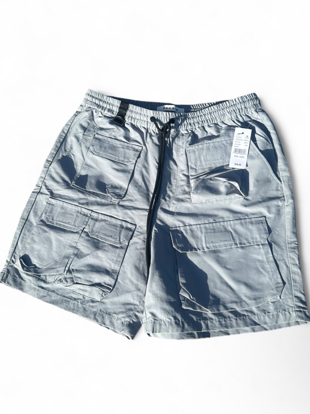 Bundle!Men's Pacsun Cargo Drawstring Shorts in Light Gray/army green